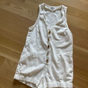 Show Me Your Mumu White Button-Up Sleeveless Romper, Sz small